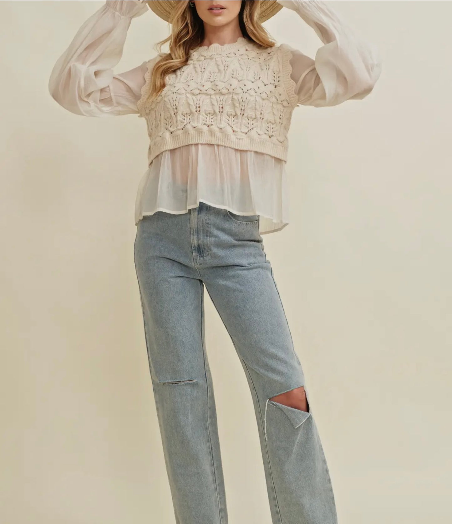 Georgia Crotchet Layered Top