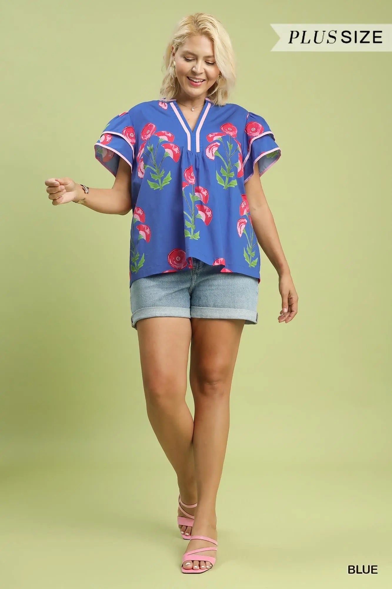 Laurel Floral Curvy Top