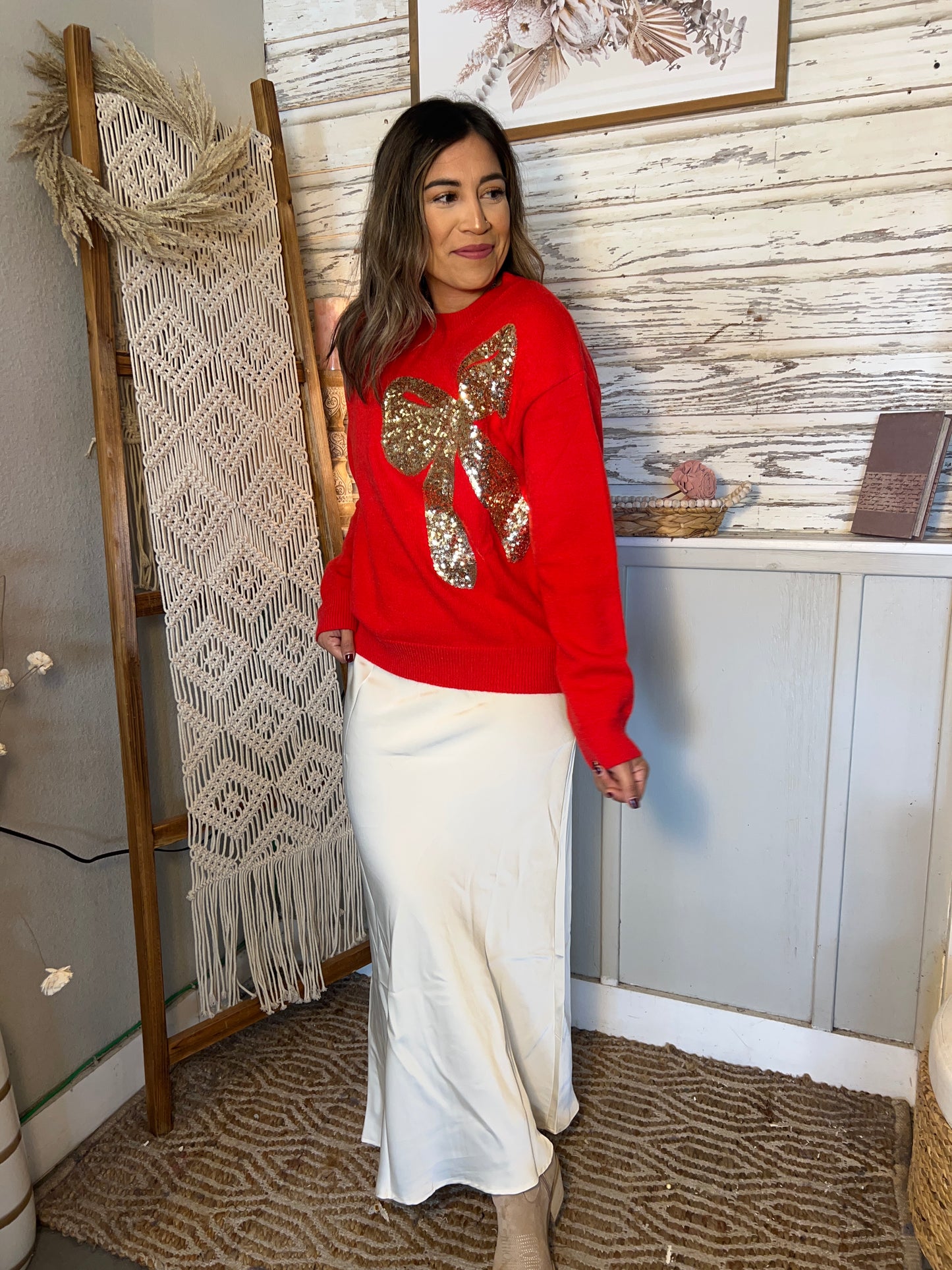 Gold Bow Sweater