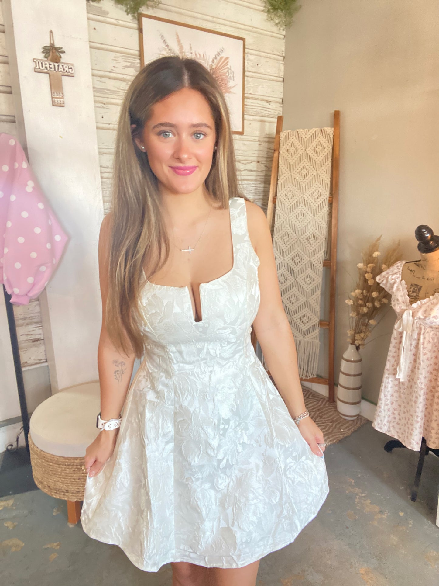Sleeveless White Mini Dress