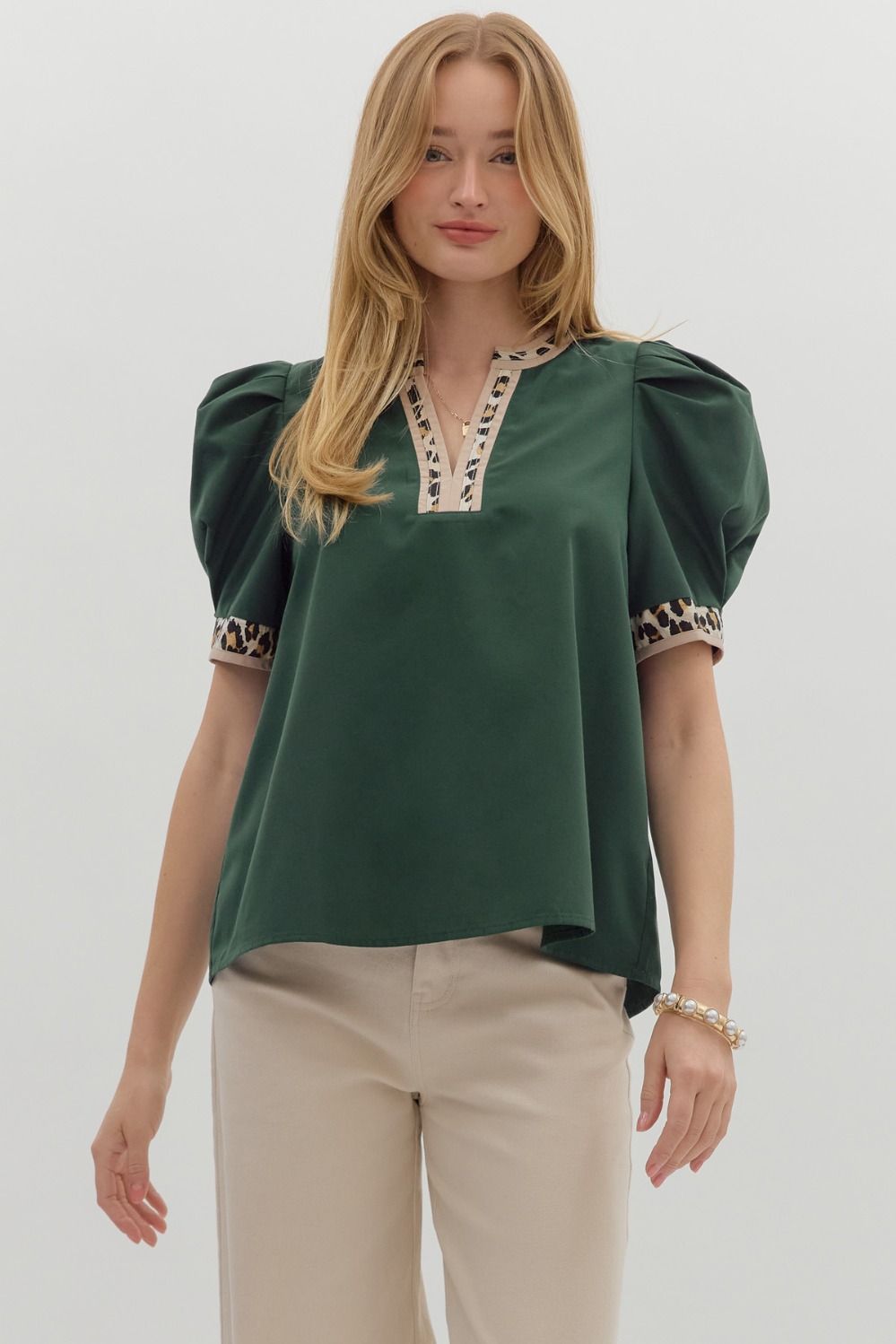 Casey V-Neck Animal Print Top