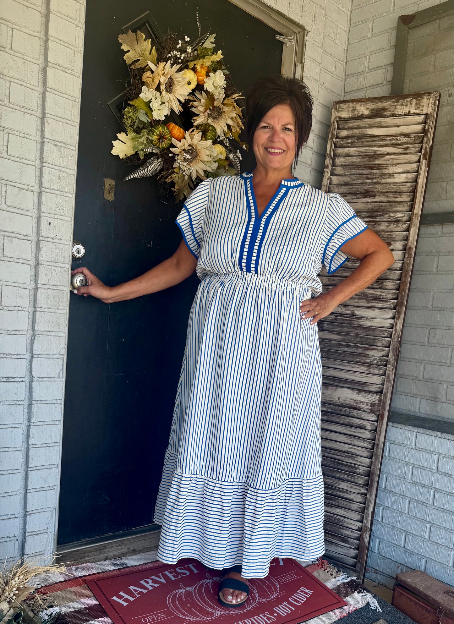 Celia Stripped Curvy Maxi Dress