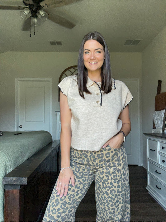 Paige Knitted Polo Top