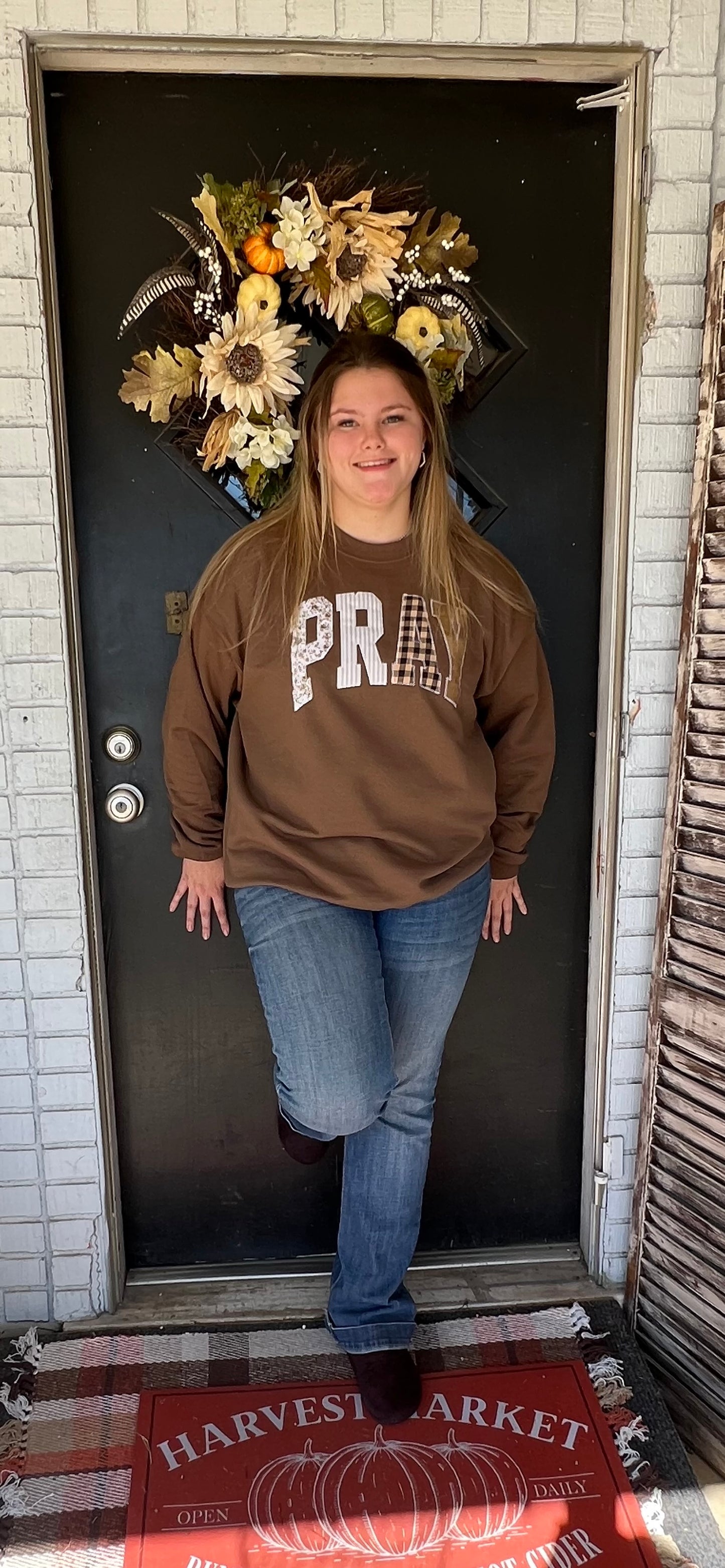 Pray Embroidered Sweater