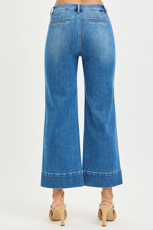 Mel High Rise Curvy Crop Wide Denim Jeans