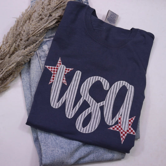 USA Stars & Stripes Patchwork Tee