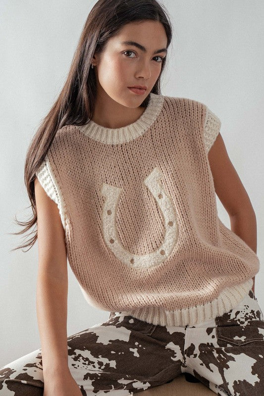 Lucky Horseshoe Sweater Vest
