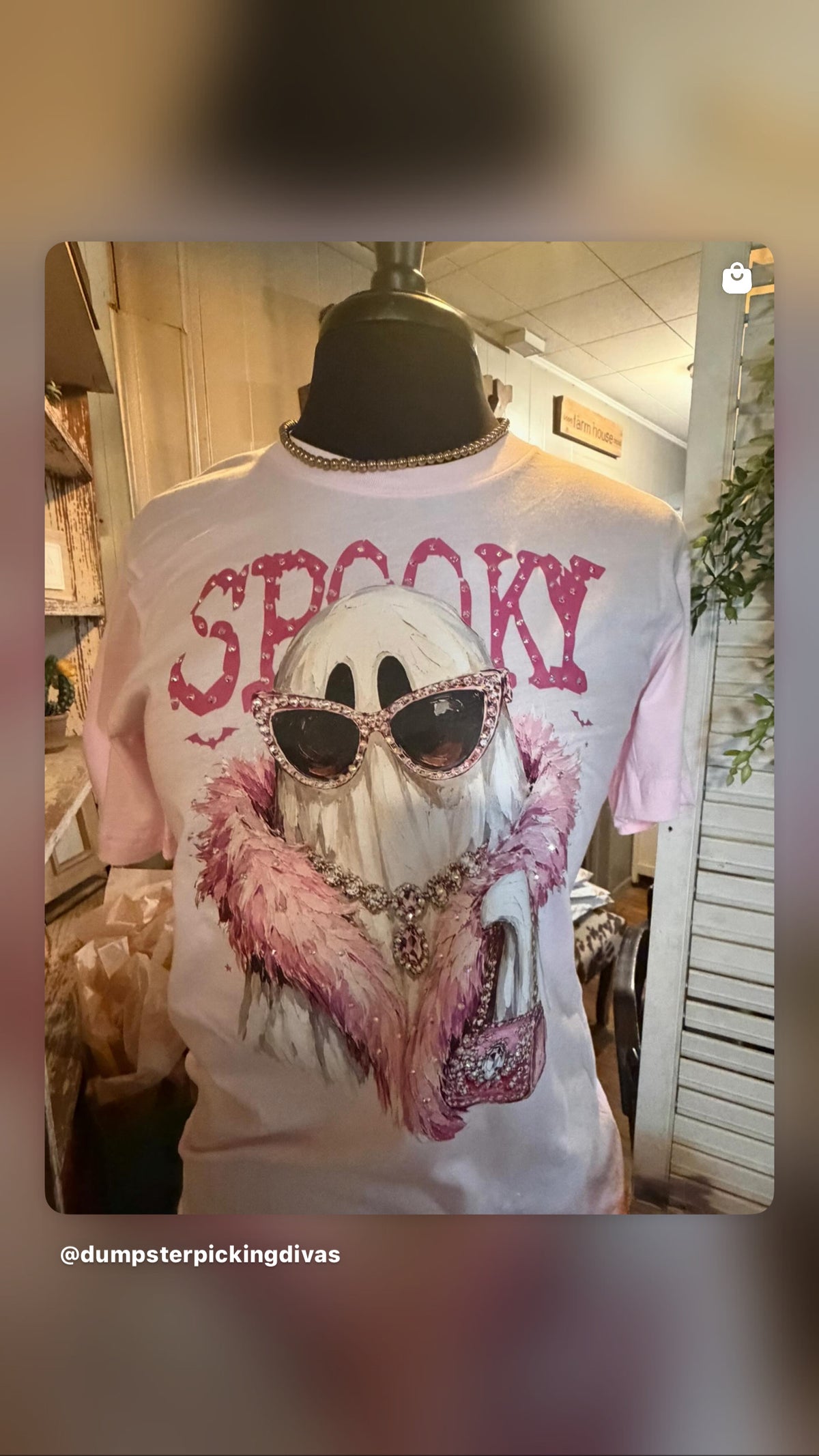 Bling Spooky Ghost tee