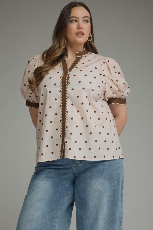 Hadley Curvy Polka Dot Blouse