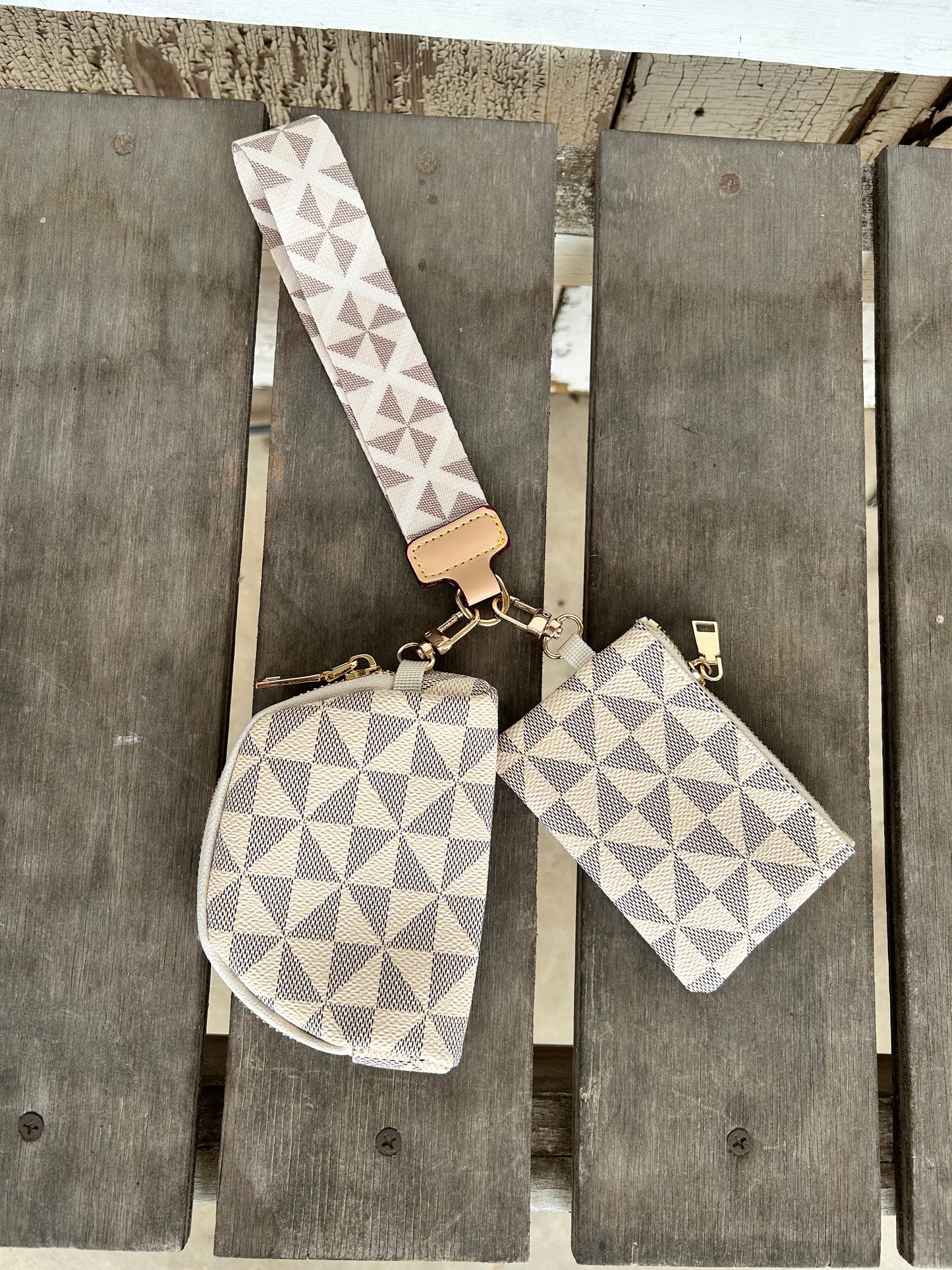 Checkered Wallet Wristlet