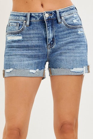Reagan Mid Rise Denim Shorts