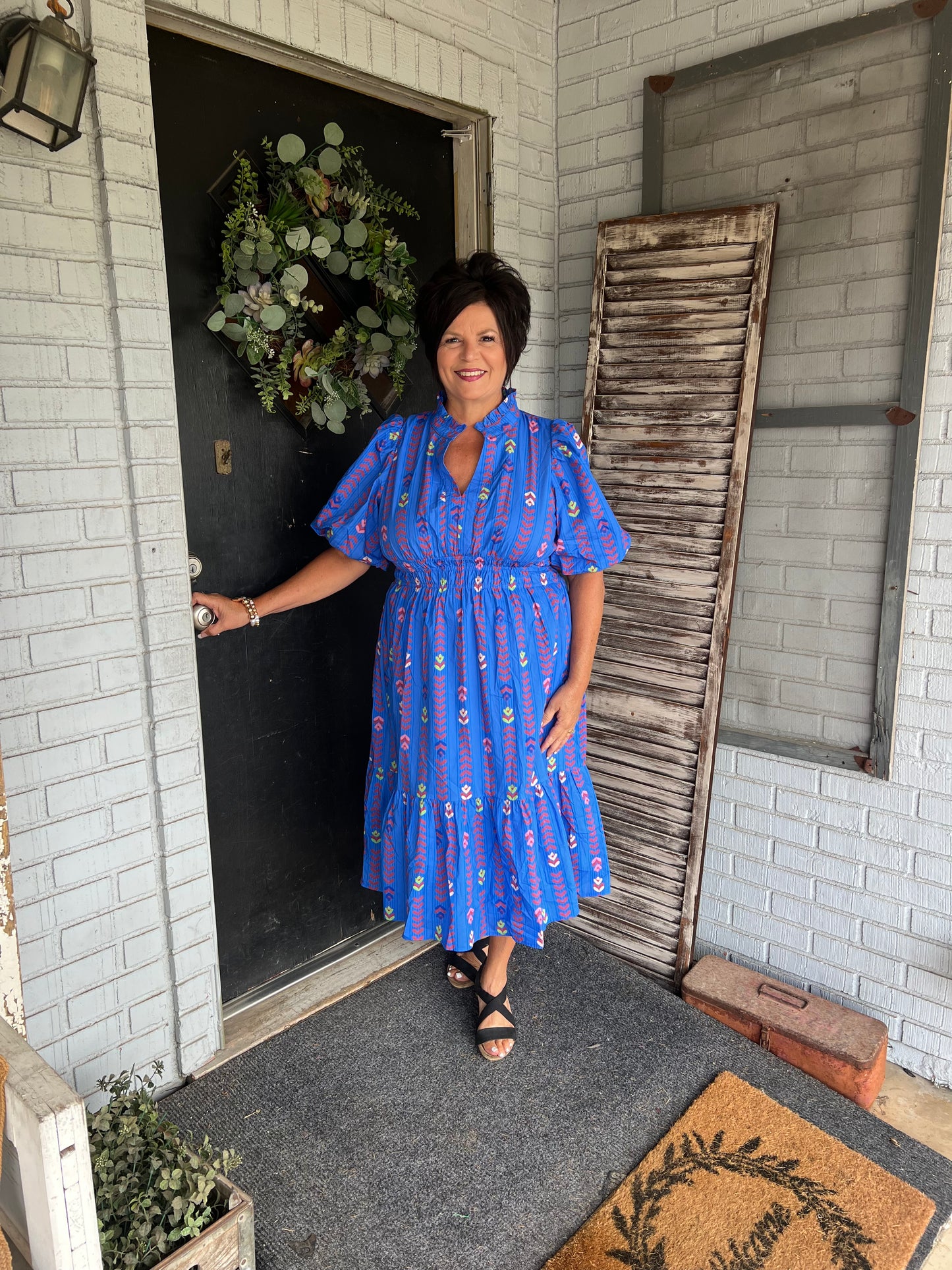 Samantha Puff Sleeve Midi Dress