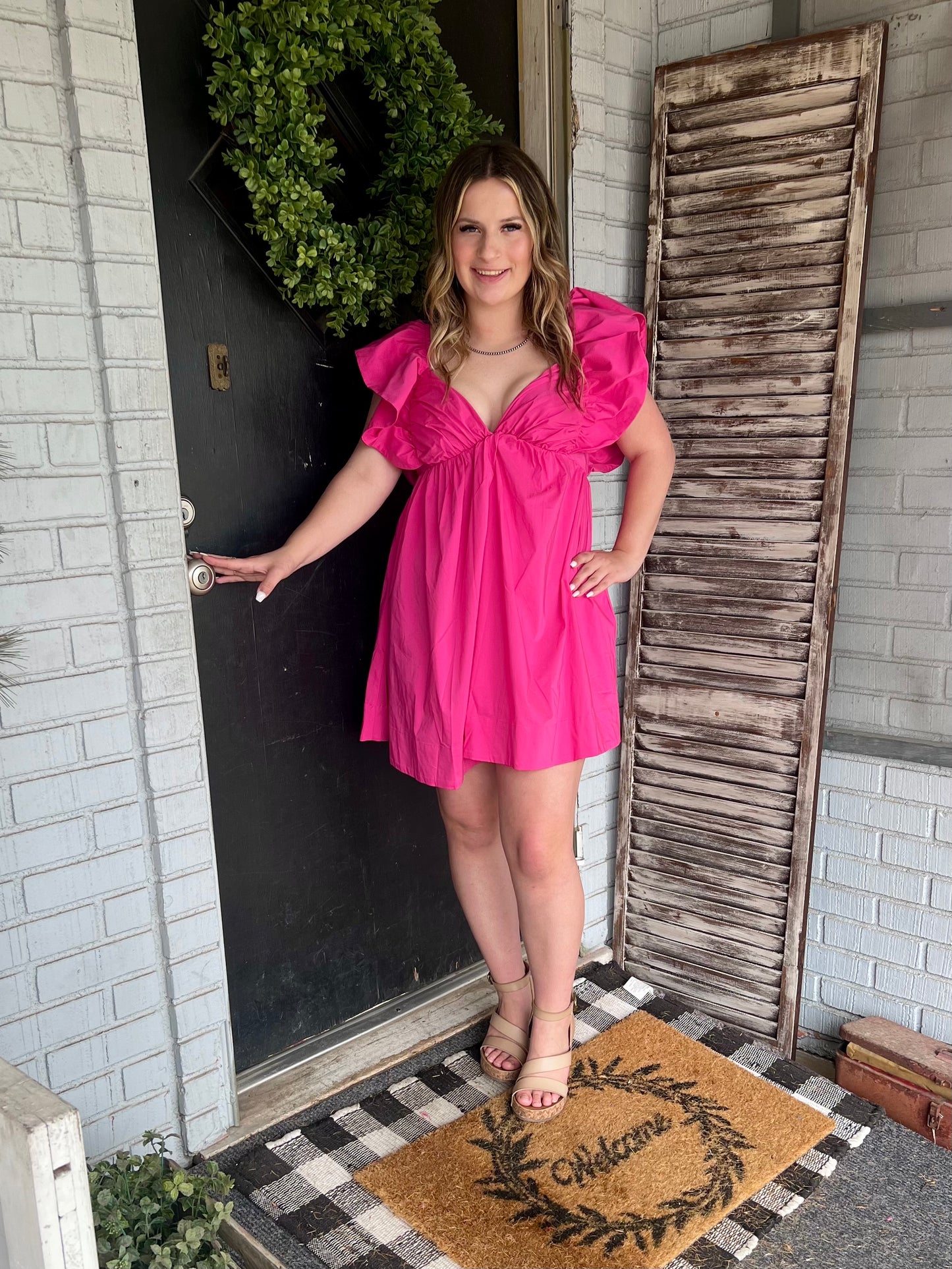 Paige Ruffle Poplin Dress