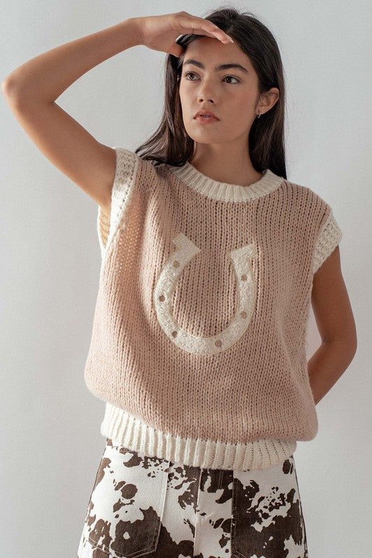 Lucky Horseshoe Sweater Vest