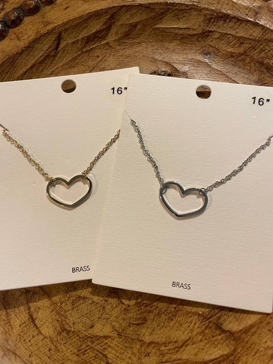 Lined Heart Necklace