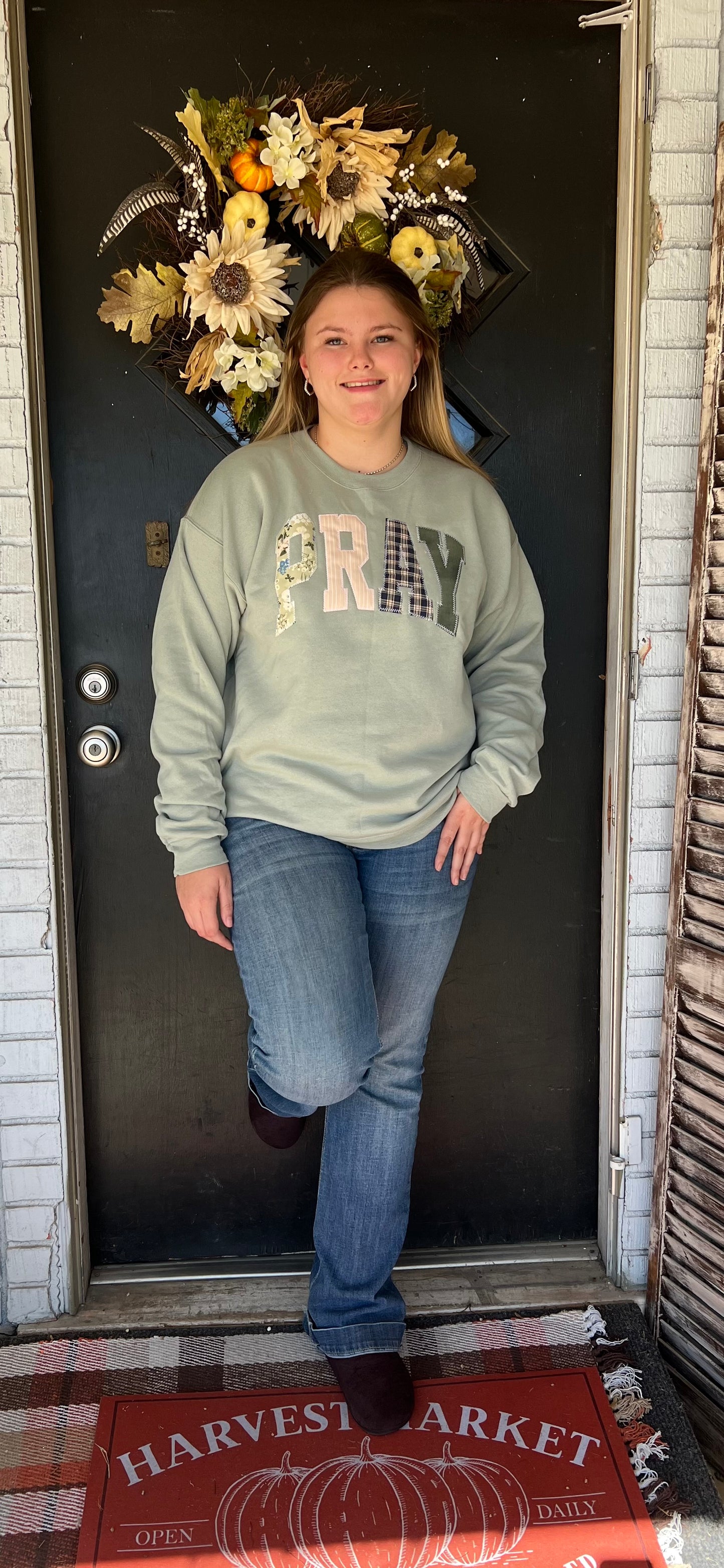 Pray Embroidered Sweater