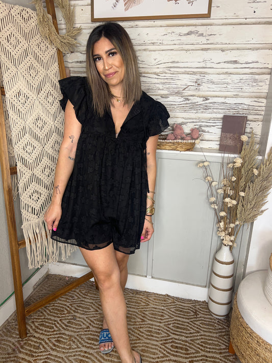 Floras Floral Flutter Sleeve Romper