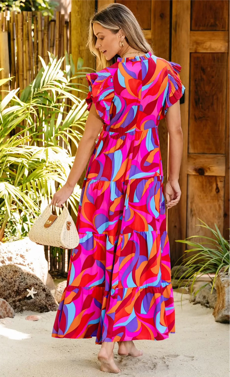 Lana Abstract Maxi Curvy Dress