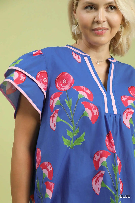 Laurel Floral Curvy Top