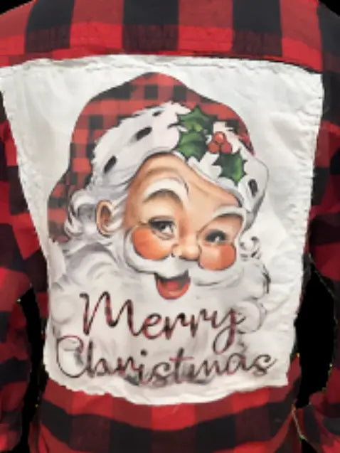 Merry Christmas Flannel Santa