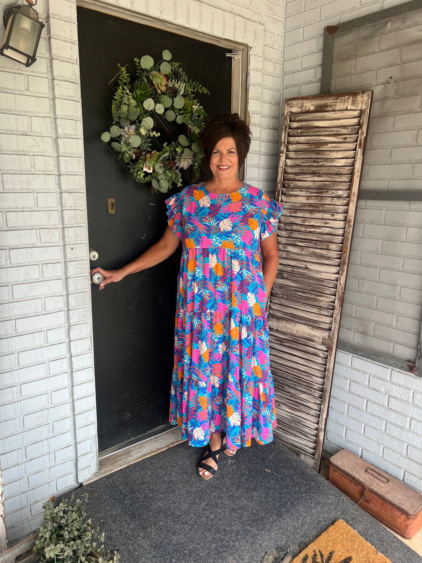 Nadia Floral Curvy Maxi Dress