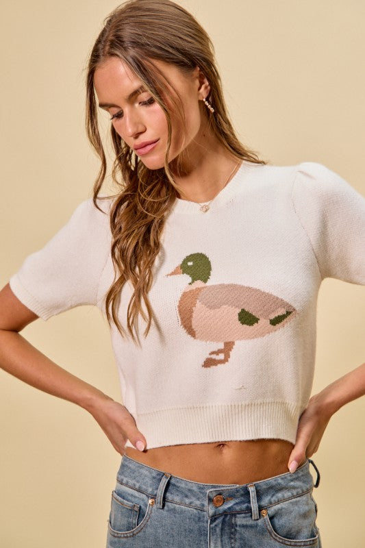 Cropped Ducky Sweater Top
