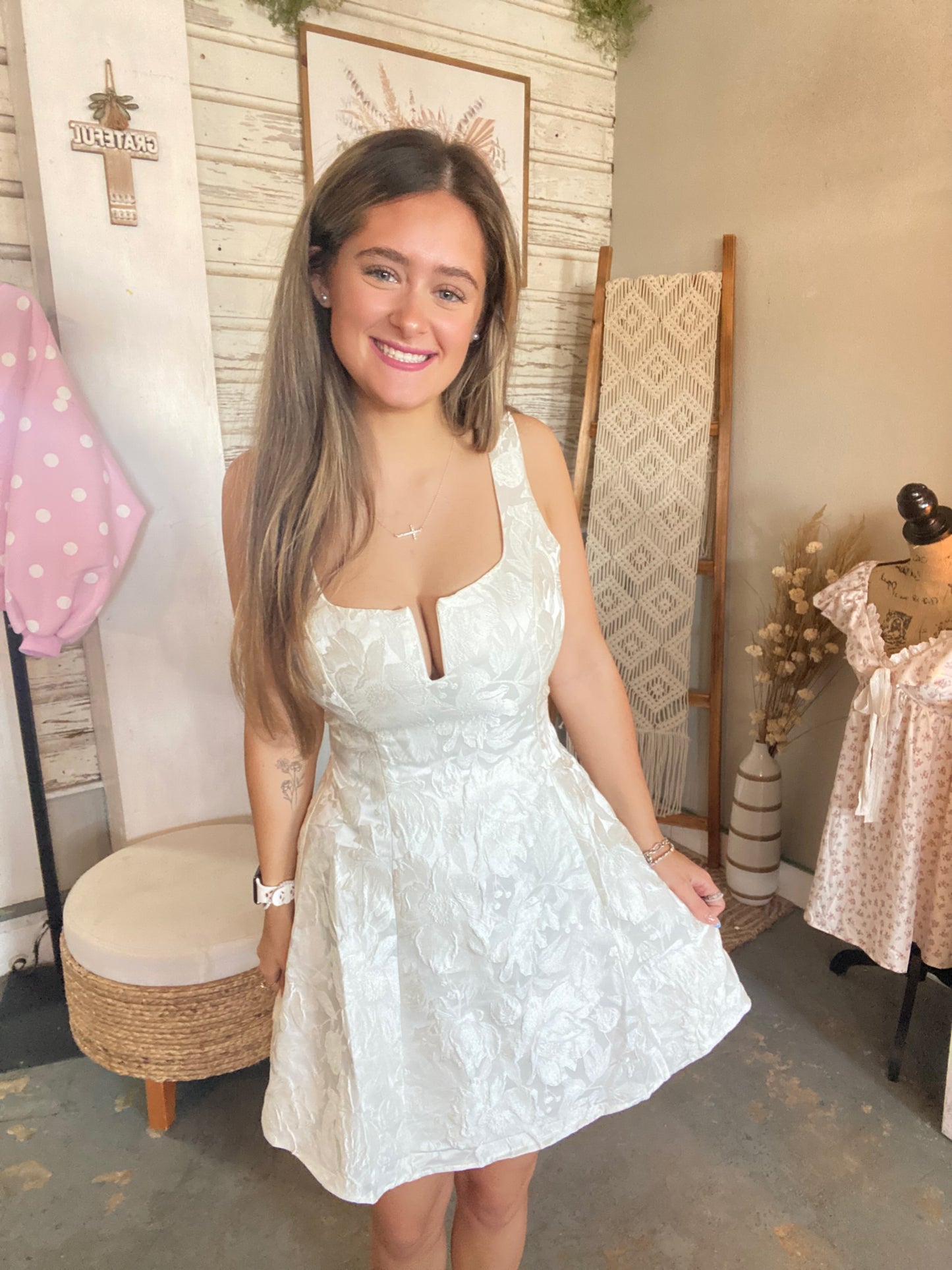 Sleeveless White Mini Dress