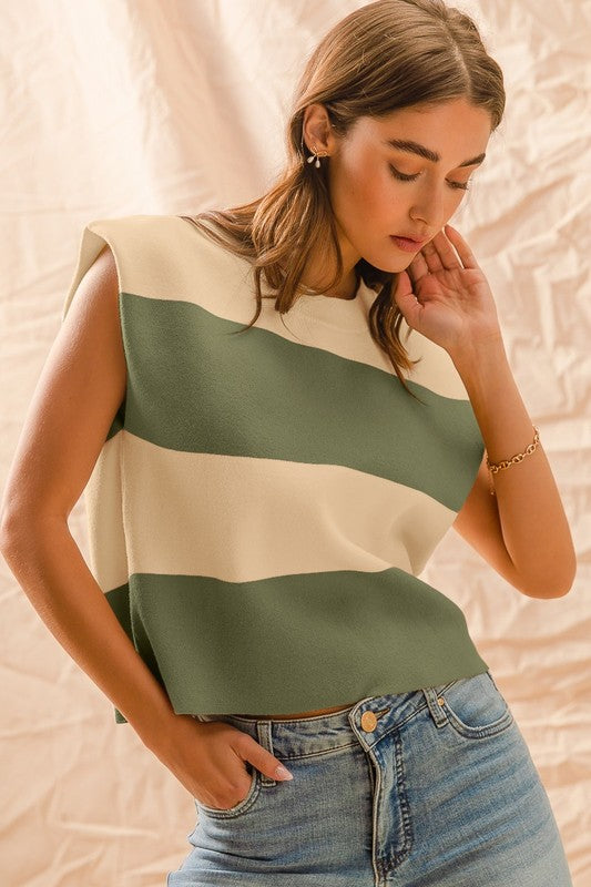 Olive Sweater Top