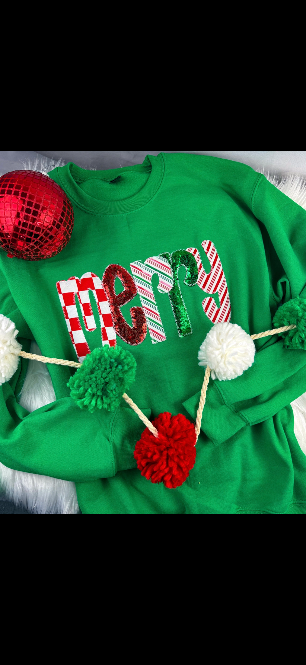 Merry Patch Work Crewneck