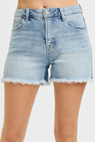 Jane High Rise Fray Denim Shorts