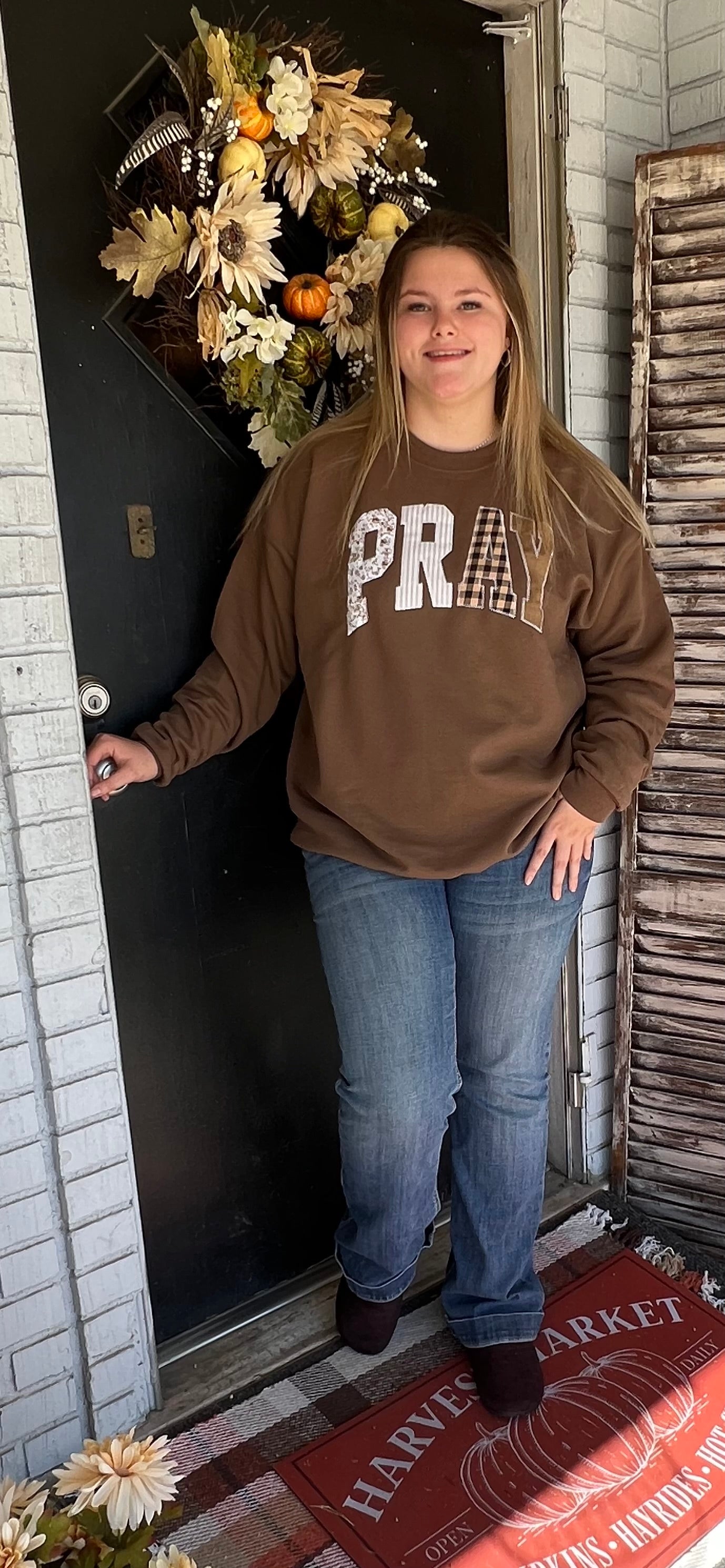 Pray Embroidered Sweater