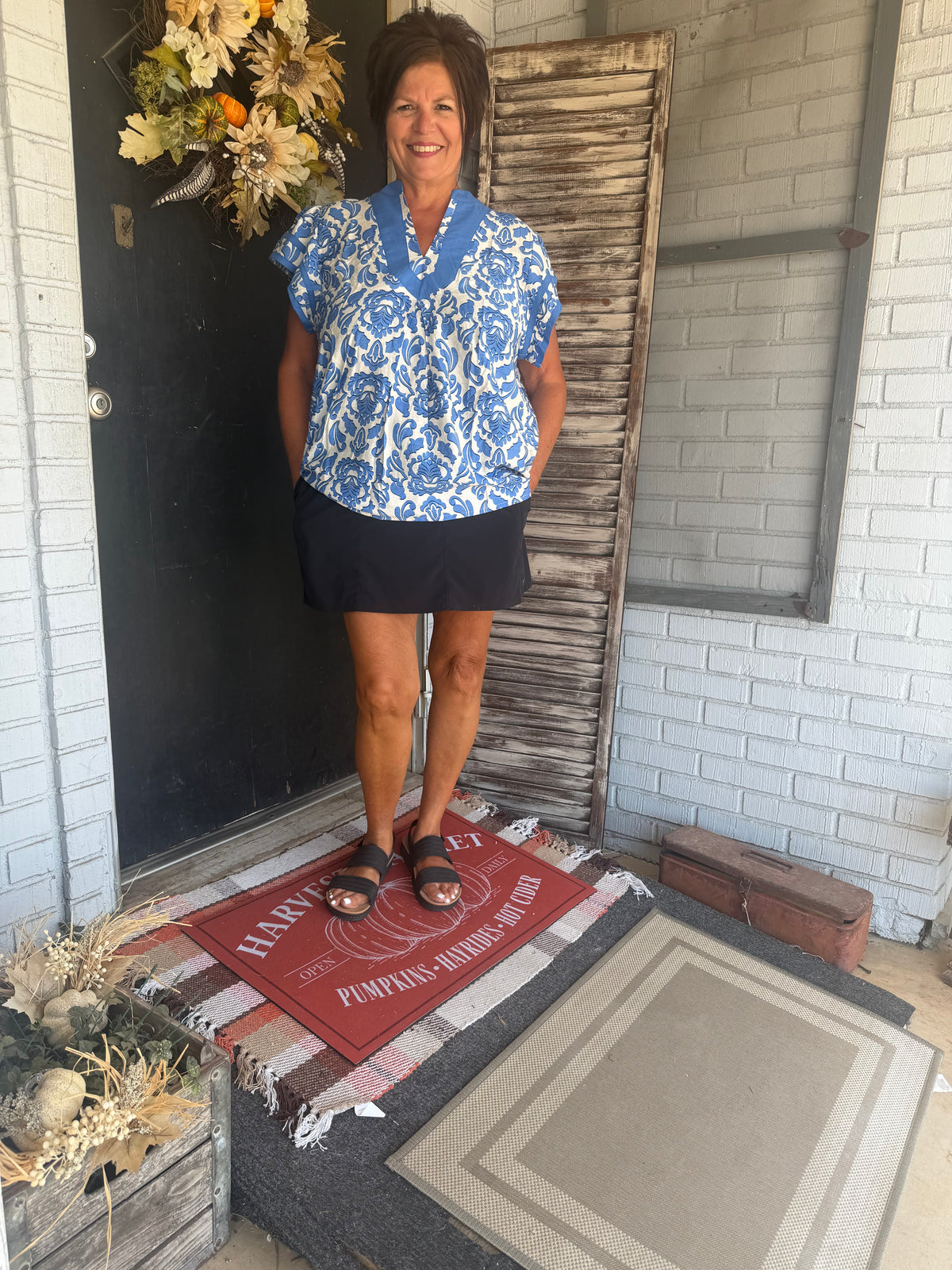 Maren Floral Curvy Top