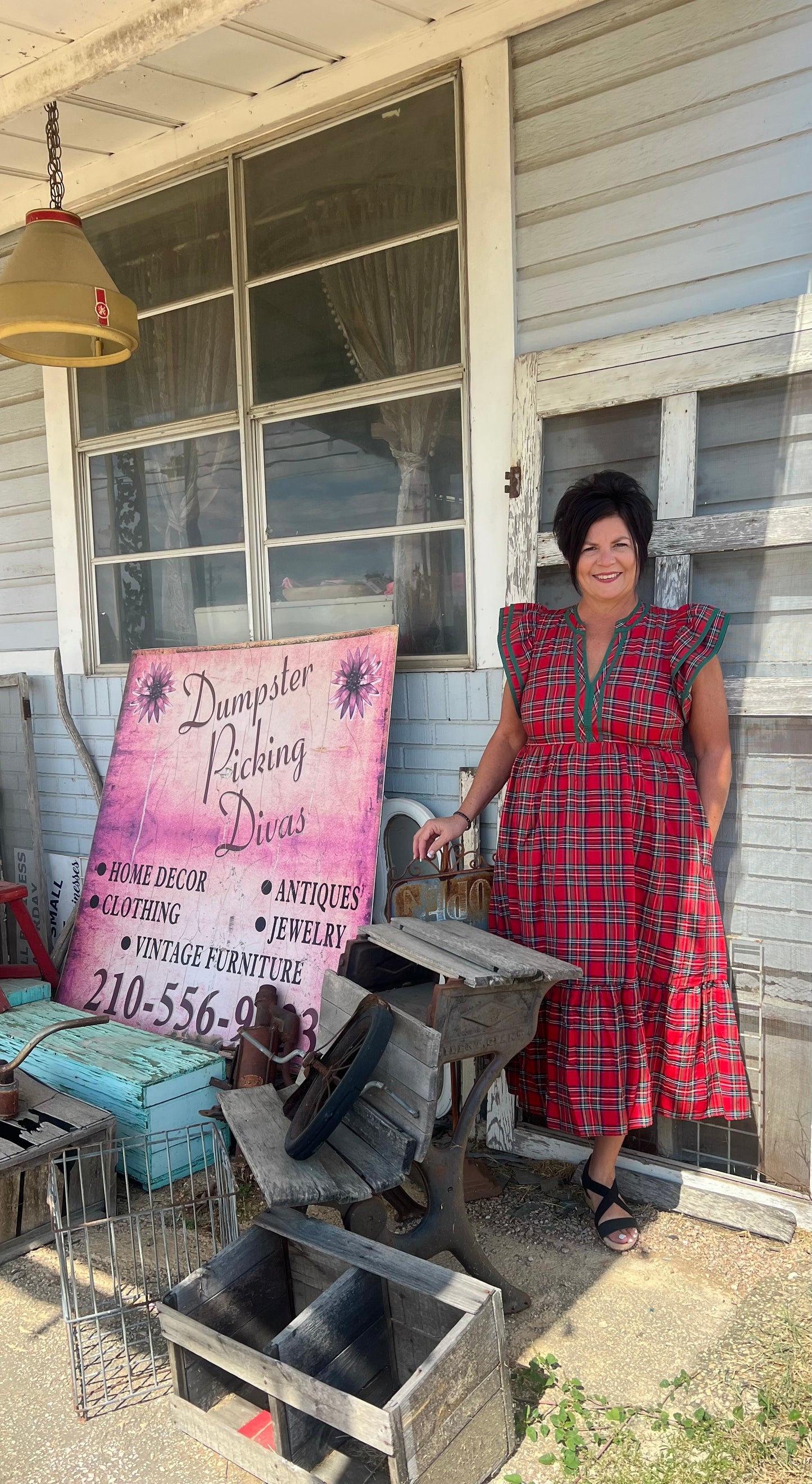Joy Plaid Christmas Dress