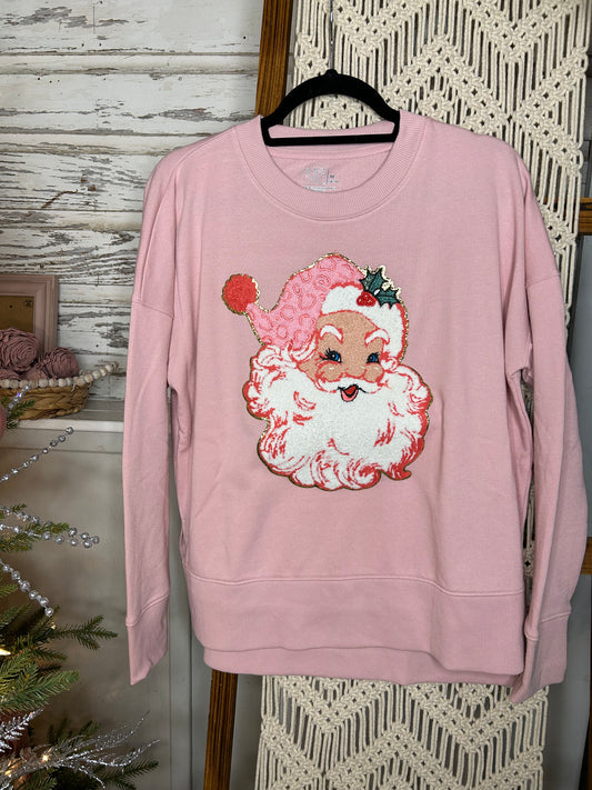 Pink Vintage Santa Sweatshirt