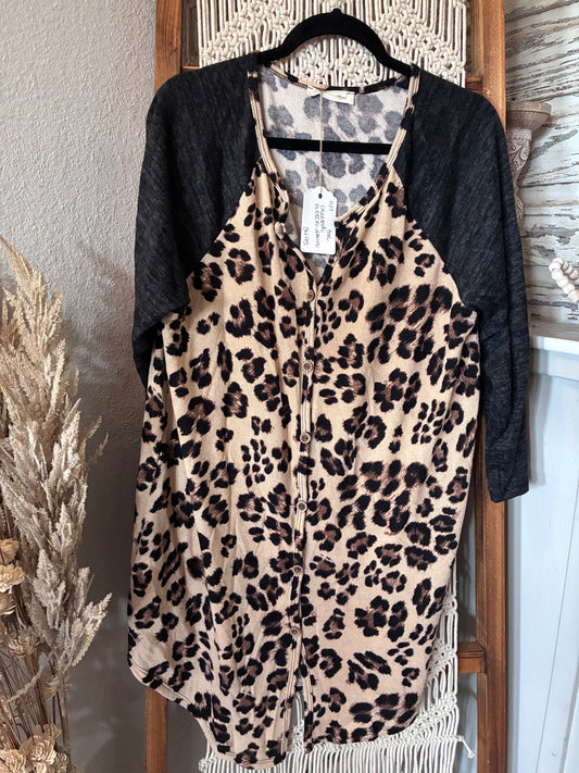 Alex Leopard Button Down
