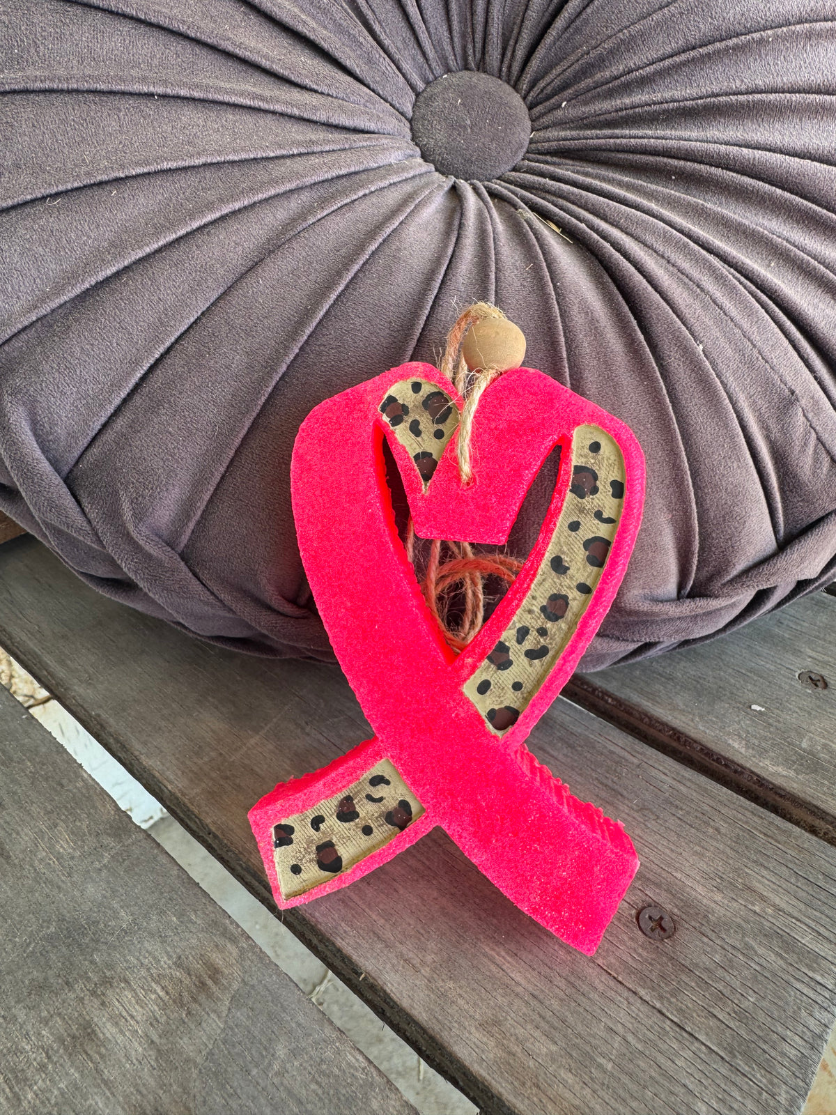 Pink Leopard Ribbon Freshie
