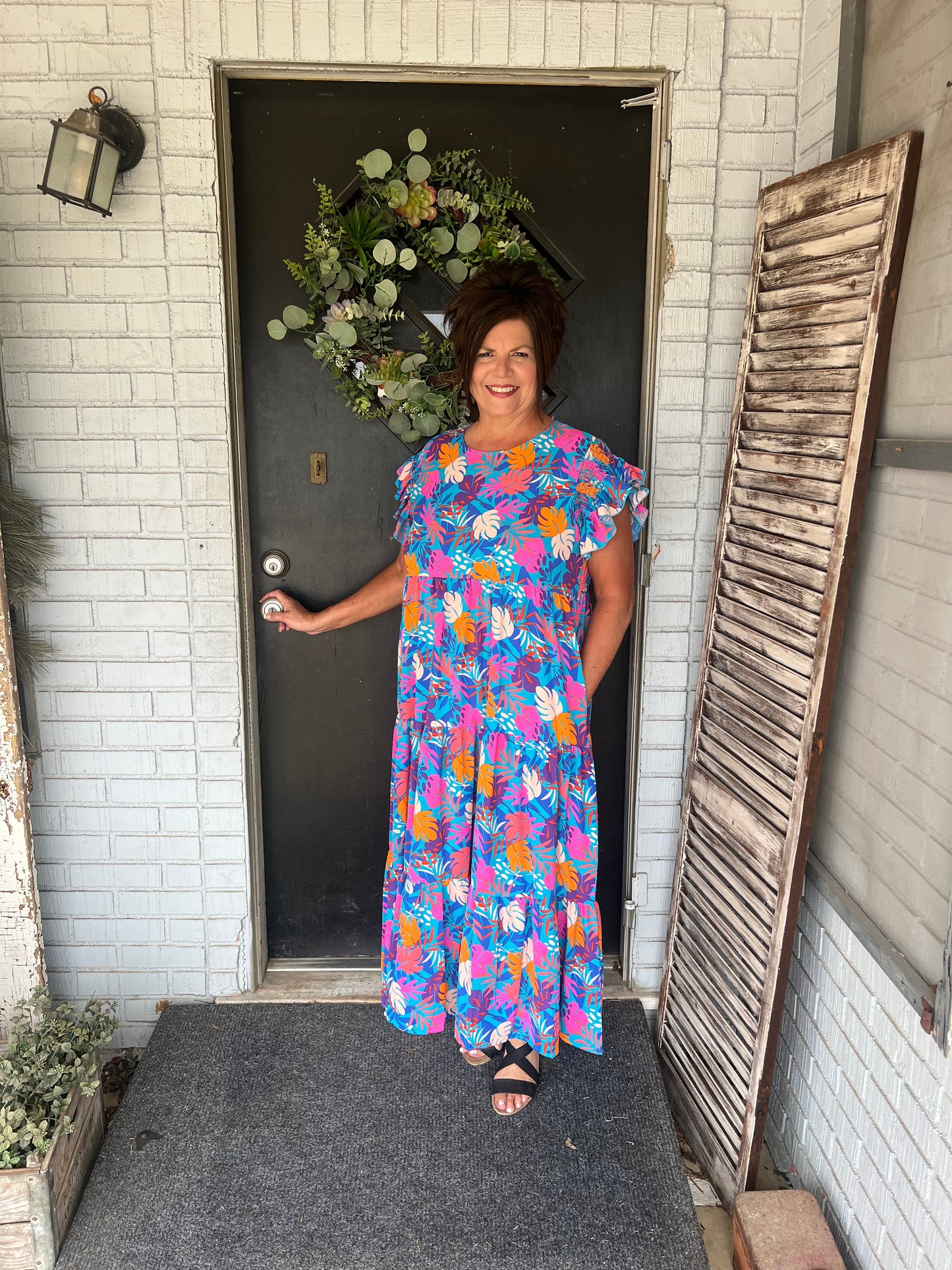 Nadia Floral Curvy Maxi Dress
