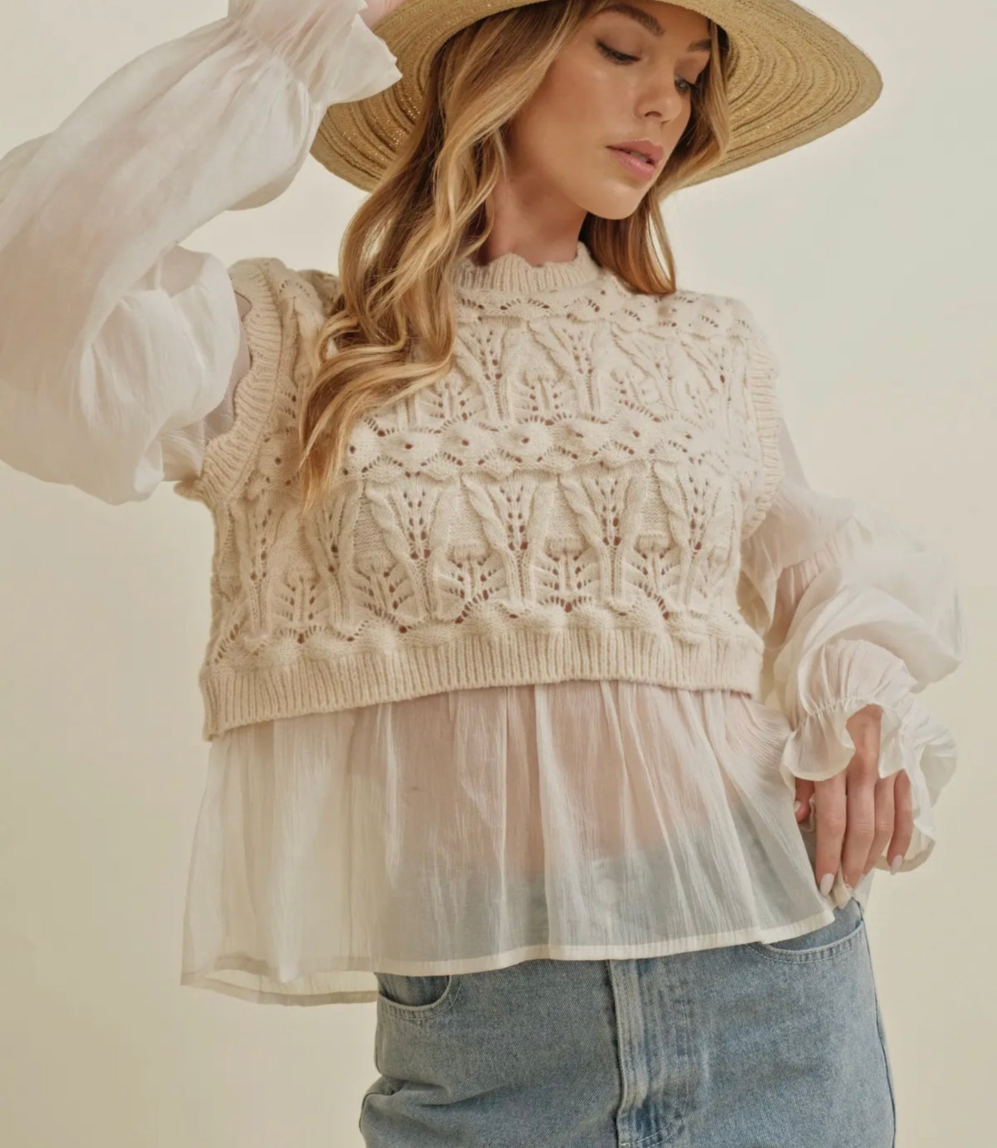 Georgia Crotchet Layered Top