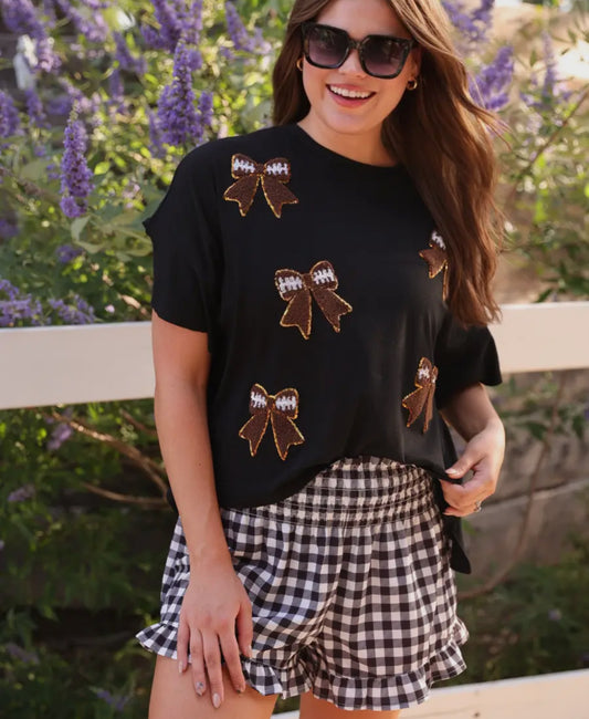 Sideline Sparkle Ruffle Top