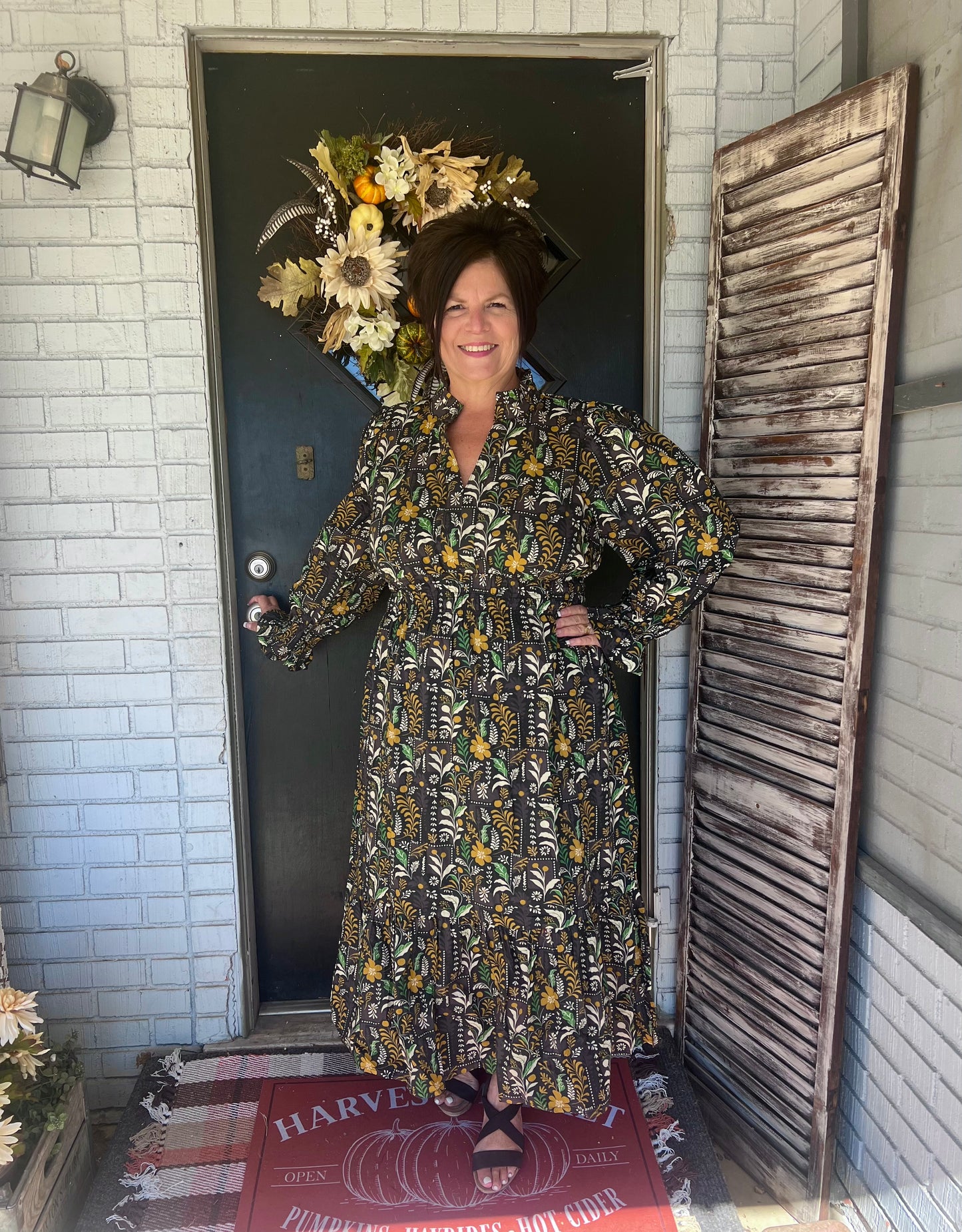 Smocked Waist Floral Curvy Dress