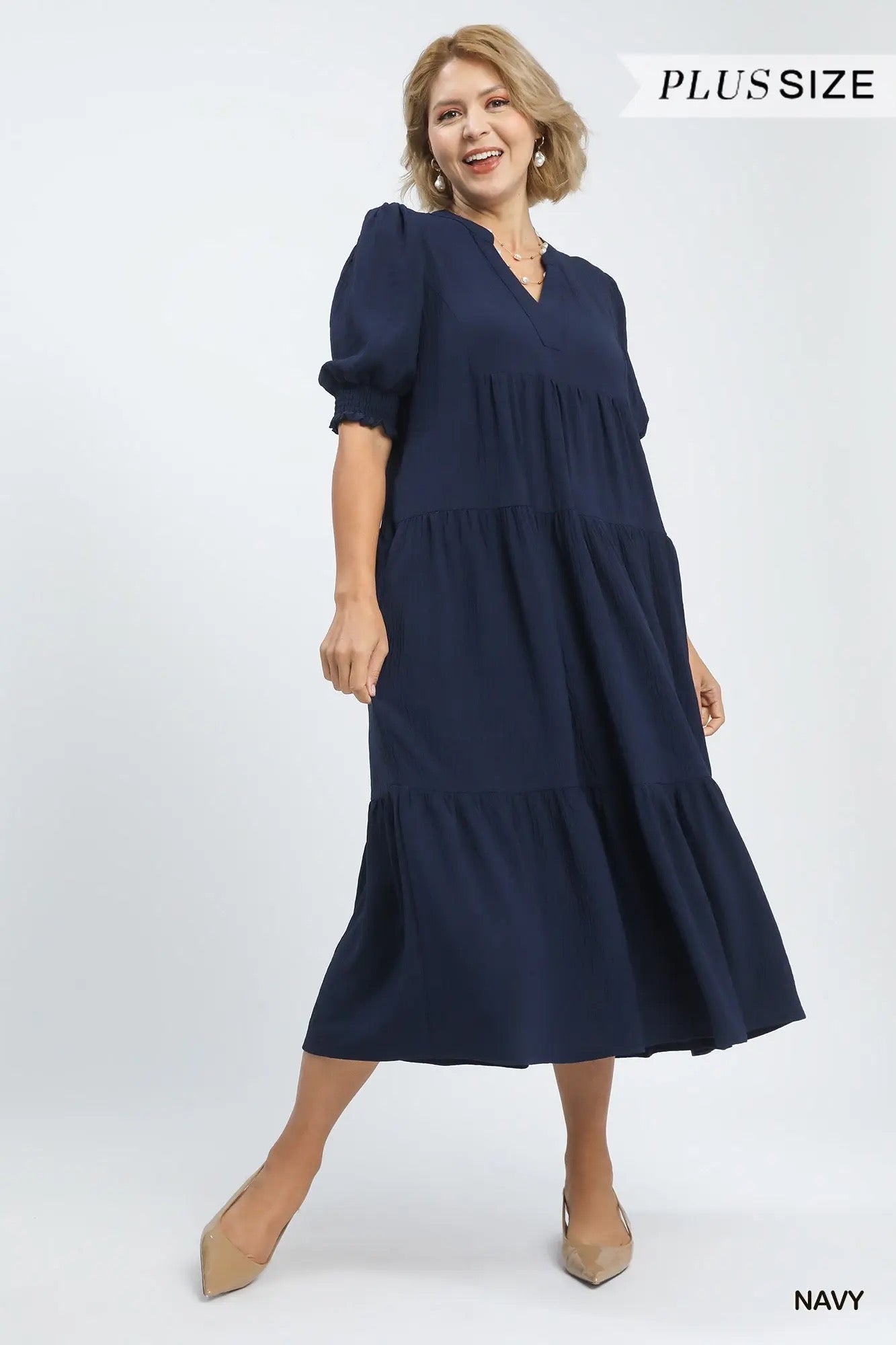 Tatum Navy Curvy Maxi Dress