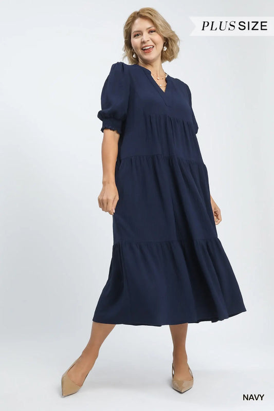 Tatum Navy Curvy Maxi Dress