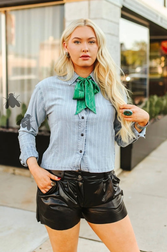 Elsie Stripped Snap Up