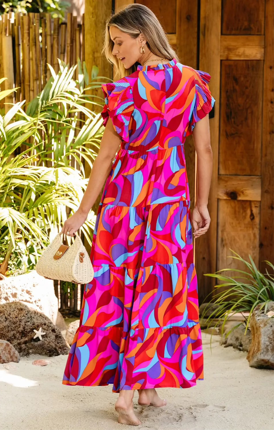 Lana Abstract Maxi Curvy Dress