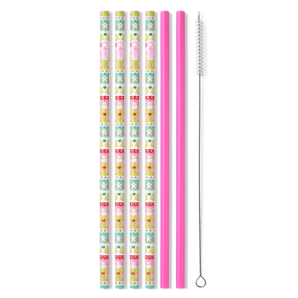 Christmas Reusable Straw Set