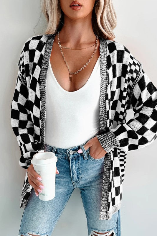 Sally Checkered Cardigan