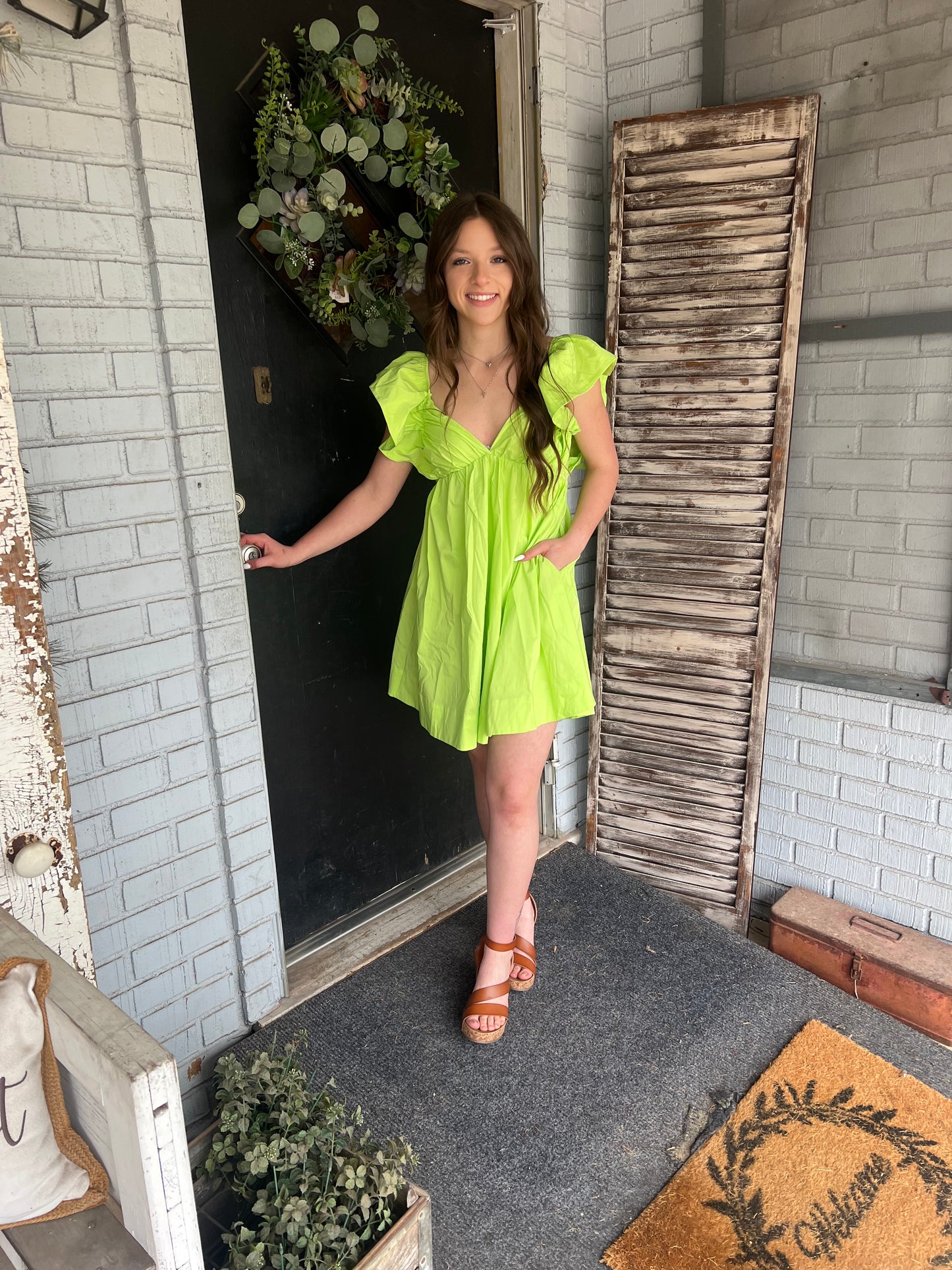 Paige Ruffle Poplin Dress