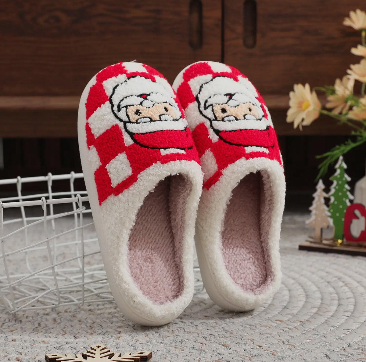 Santa Plaid Slippers