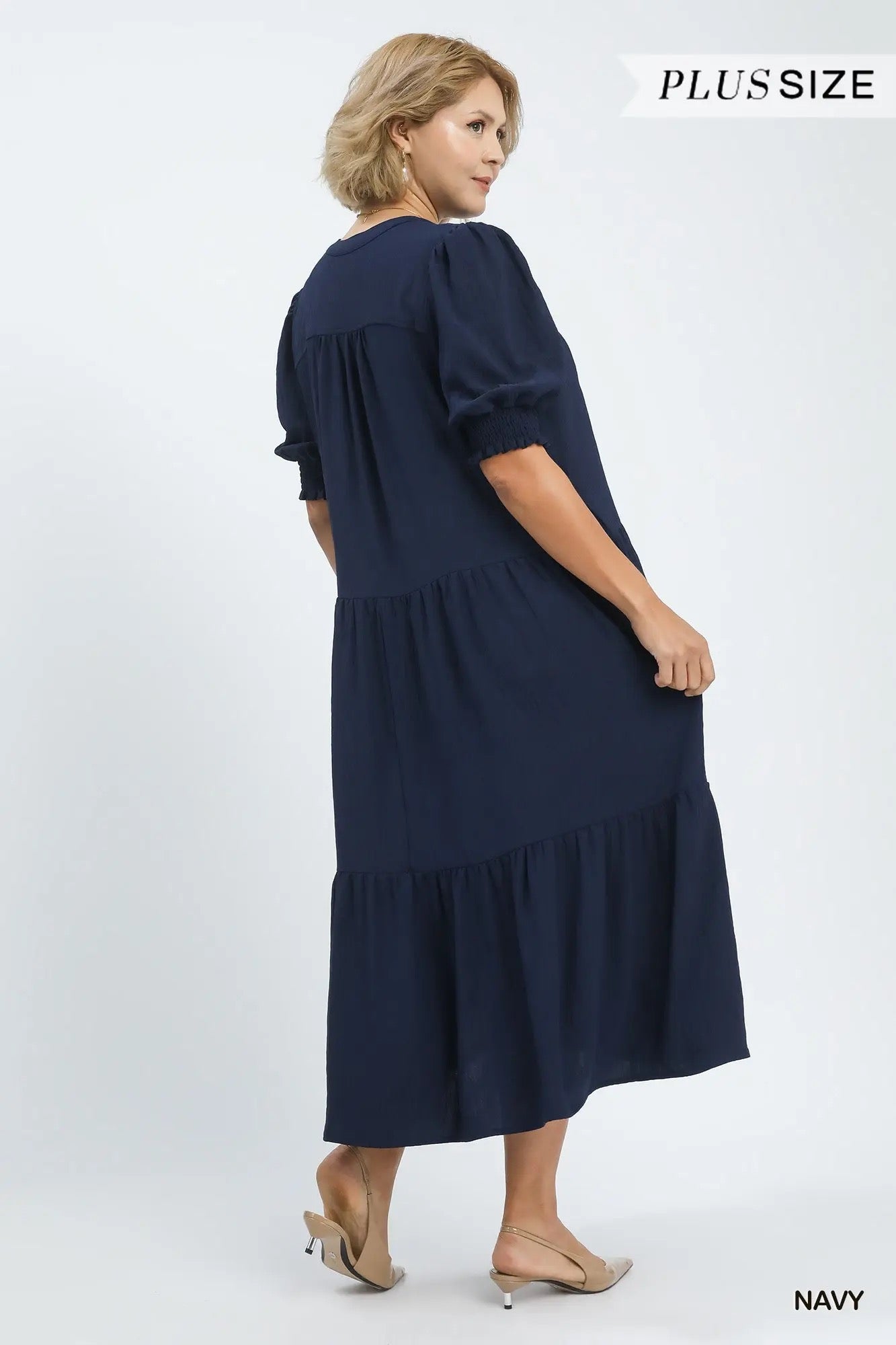 Tatum Navy Curvy Maxi Dress