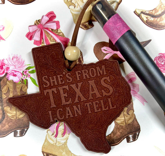 She’s From Texas Leather Freshie Set